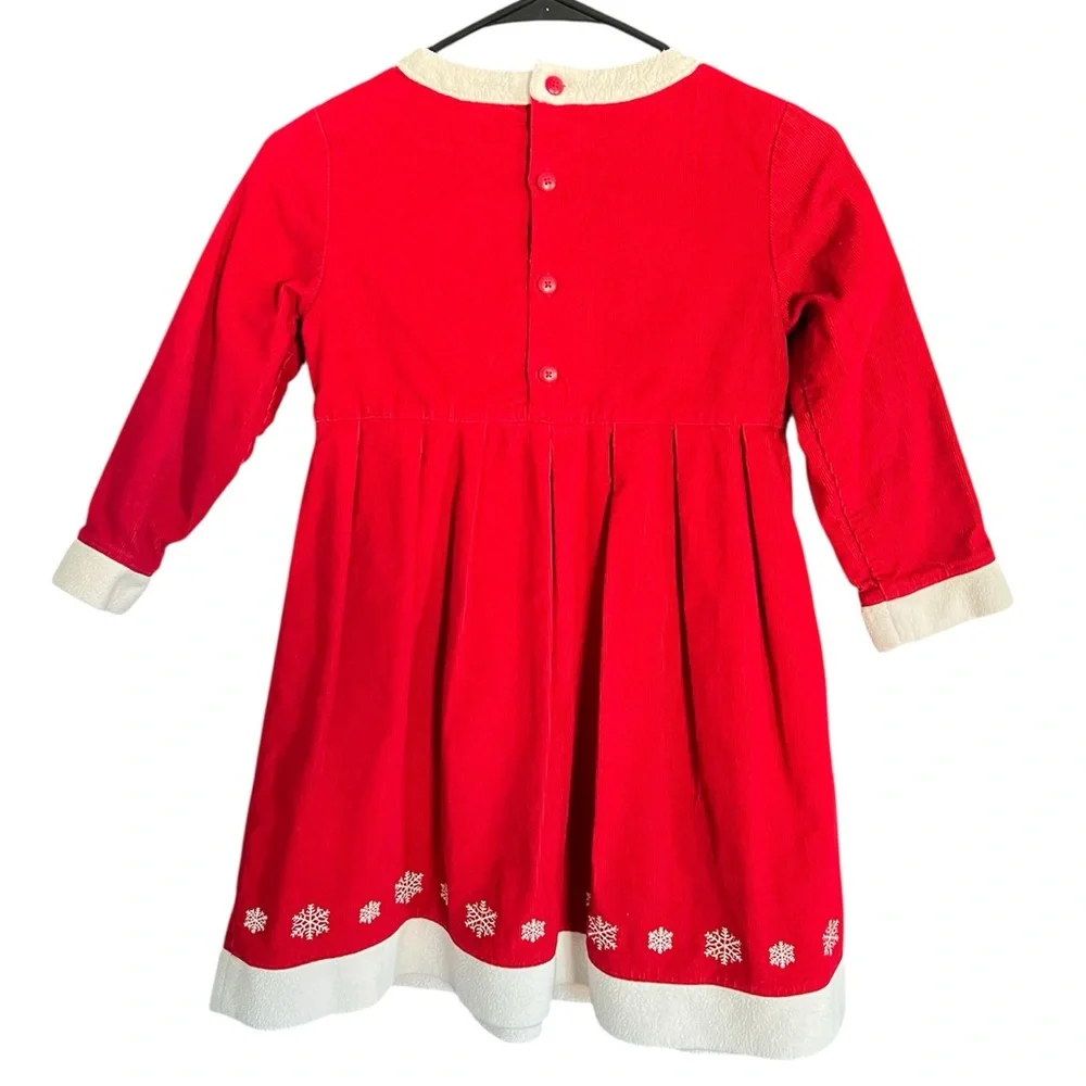 Hannah Anderson Girls Holiday Christmas Dress Red Corduroy size 6/6X